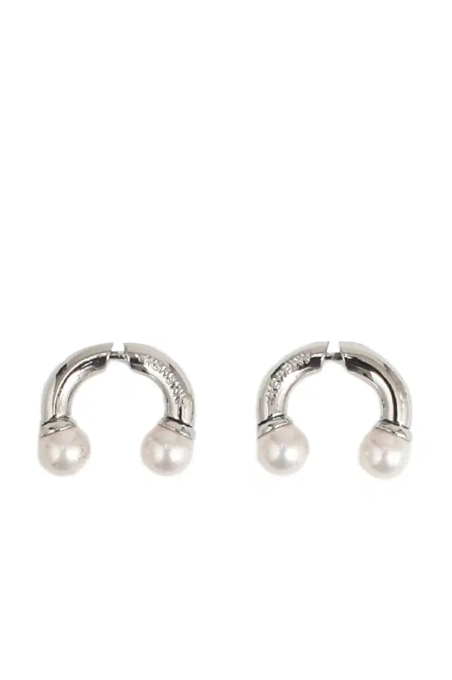 AMBUSH 앰부쉬 PEARL BARBELL EARRINGS / SIL