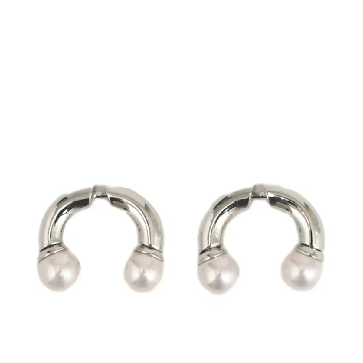 AMBUSH 앰부쉬 PEARL BARBELL EARRINGS / SIL