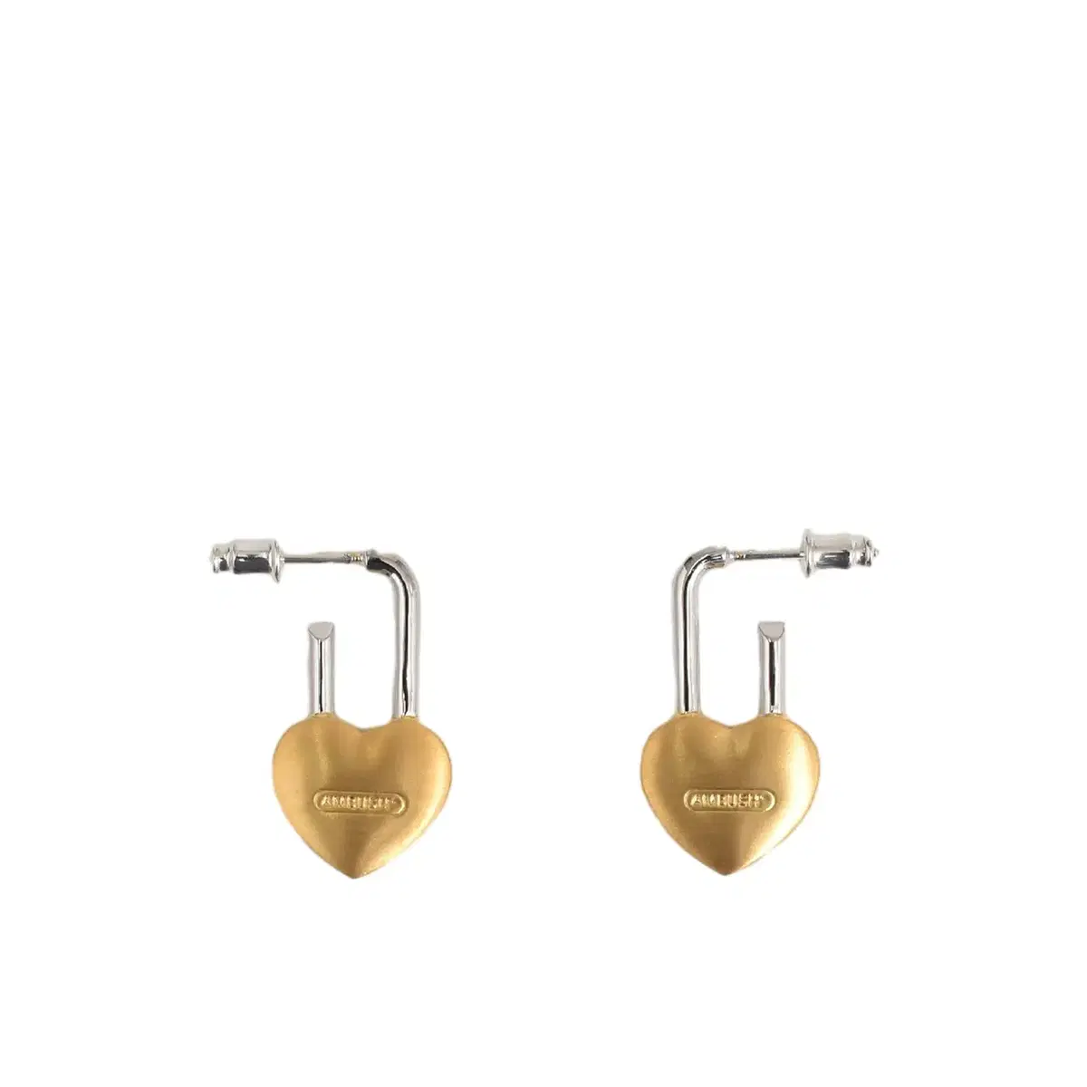 AMBUSH 앰부쉬 HEART PADLOCK EARRINGS / SIL