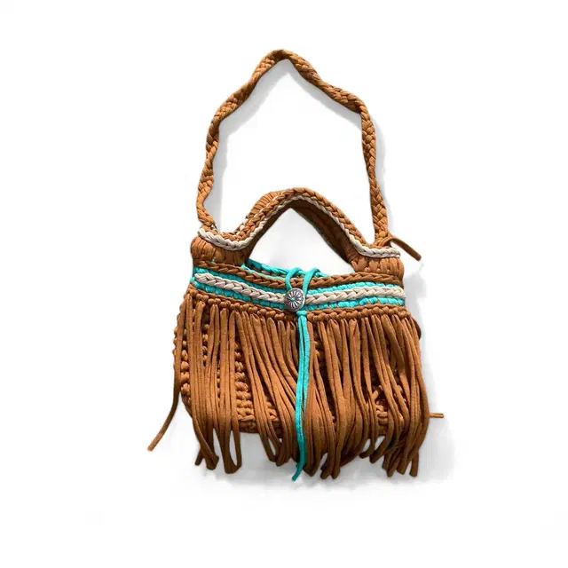 Vintage Handmade Knited Fringe bag