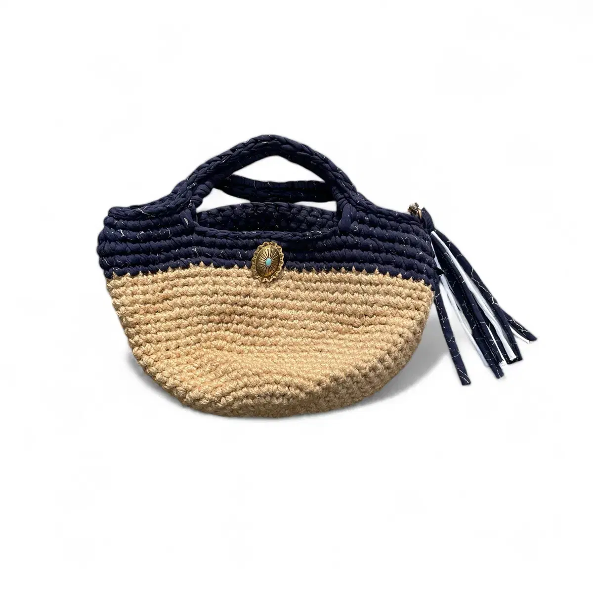 Vintage Handmade Semicircle Hand Bag