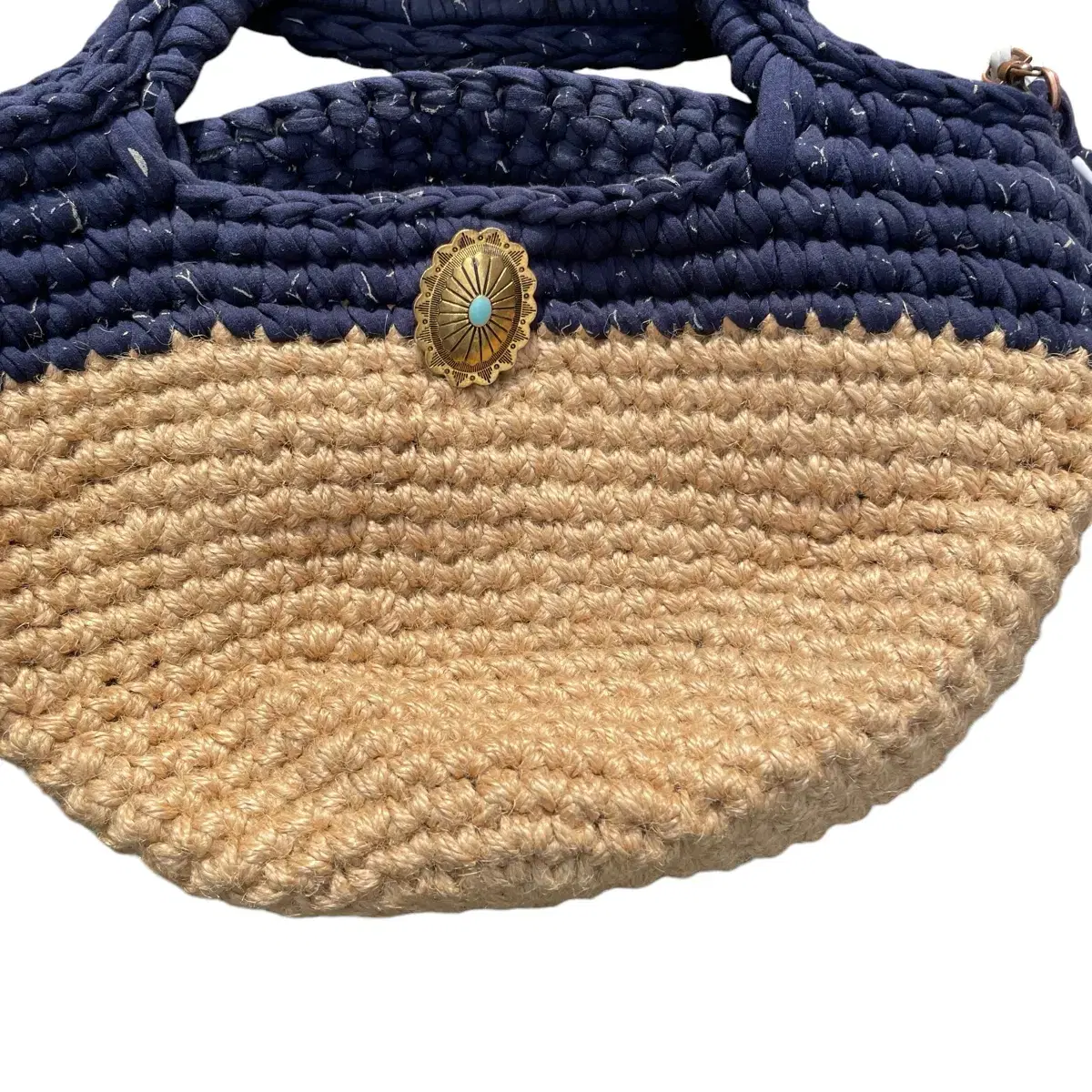 Vintage Handmade Semicircle Hand Bag