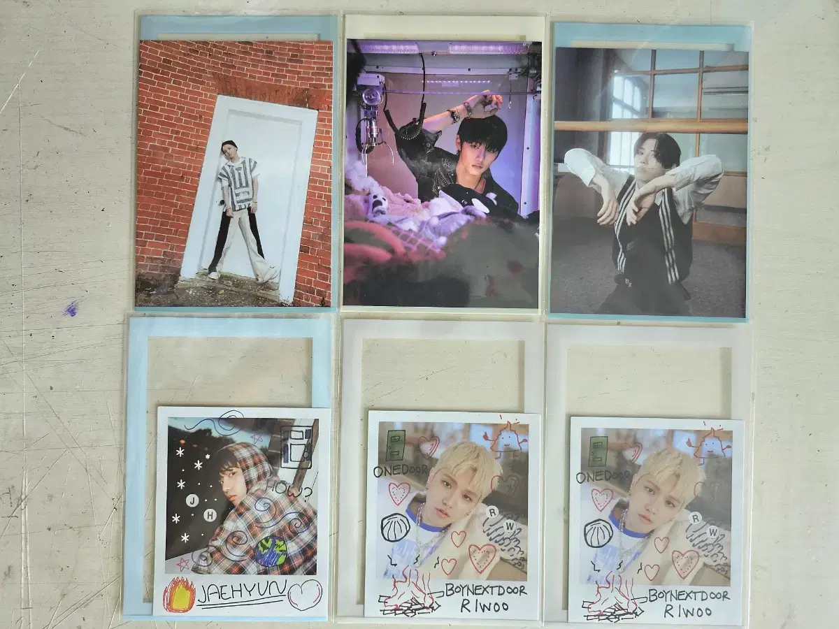 bulk) boynextdoor albumcomponents riwoo myung jaehyun han taesan postcard polaroid hau wai