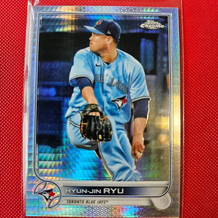 류현진 2022 Topps Chrome 프리즘 리플렉터 카드