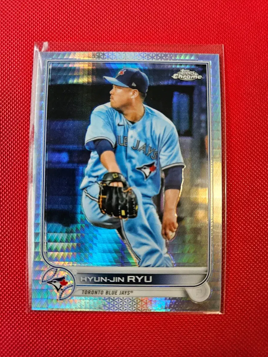 류현진 2022 Topps Chrome 프리즘 리플렉터 카드