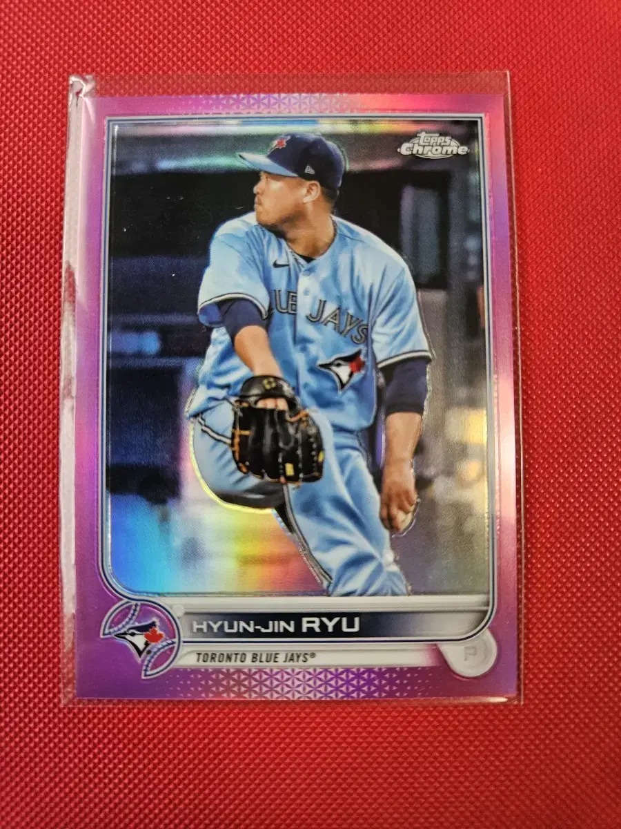 류현진 2022 Topps Chrome pink 리플렉터 카드