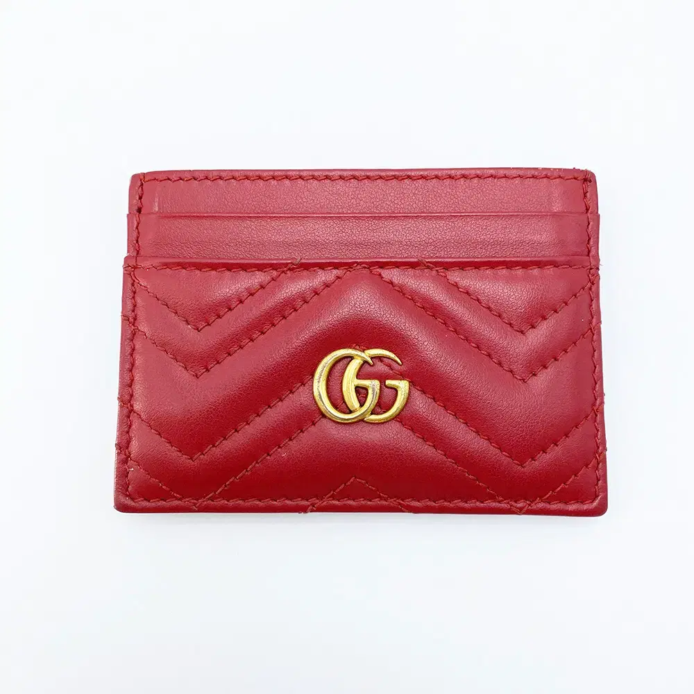 Gucci 443127 GG Mamont Matelassé Keum Kard Wallet Red 1