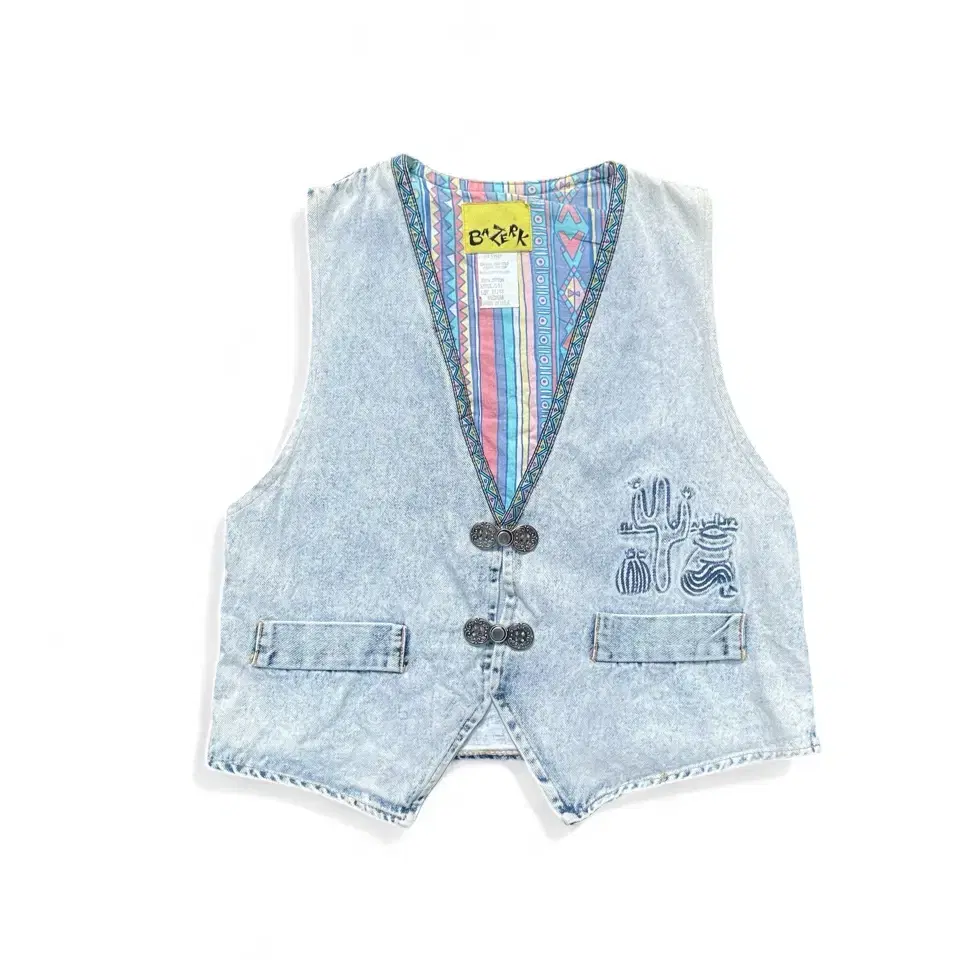 80's Bazerk Light Denim Western Vest