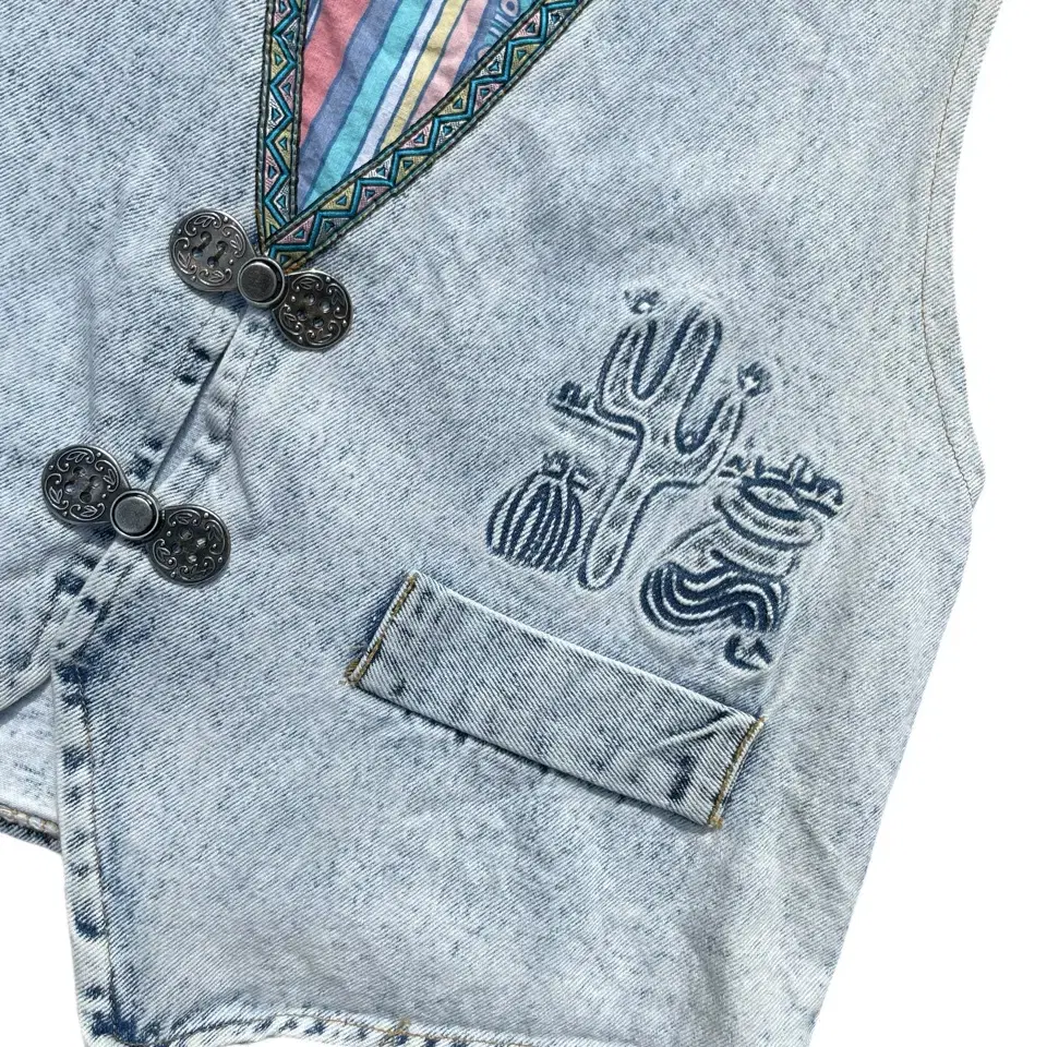 80's Bazerk Light Denim Western Vest