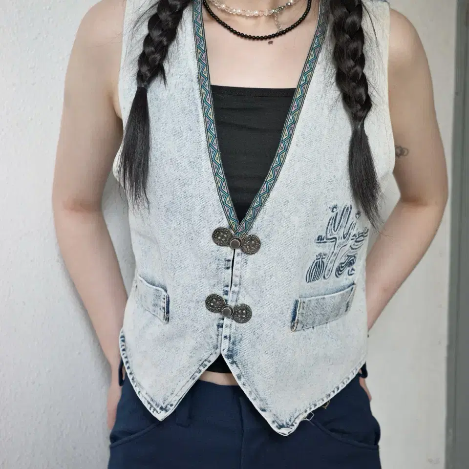 80's Bazerk Light Denim Western Vest