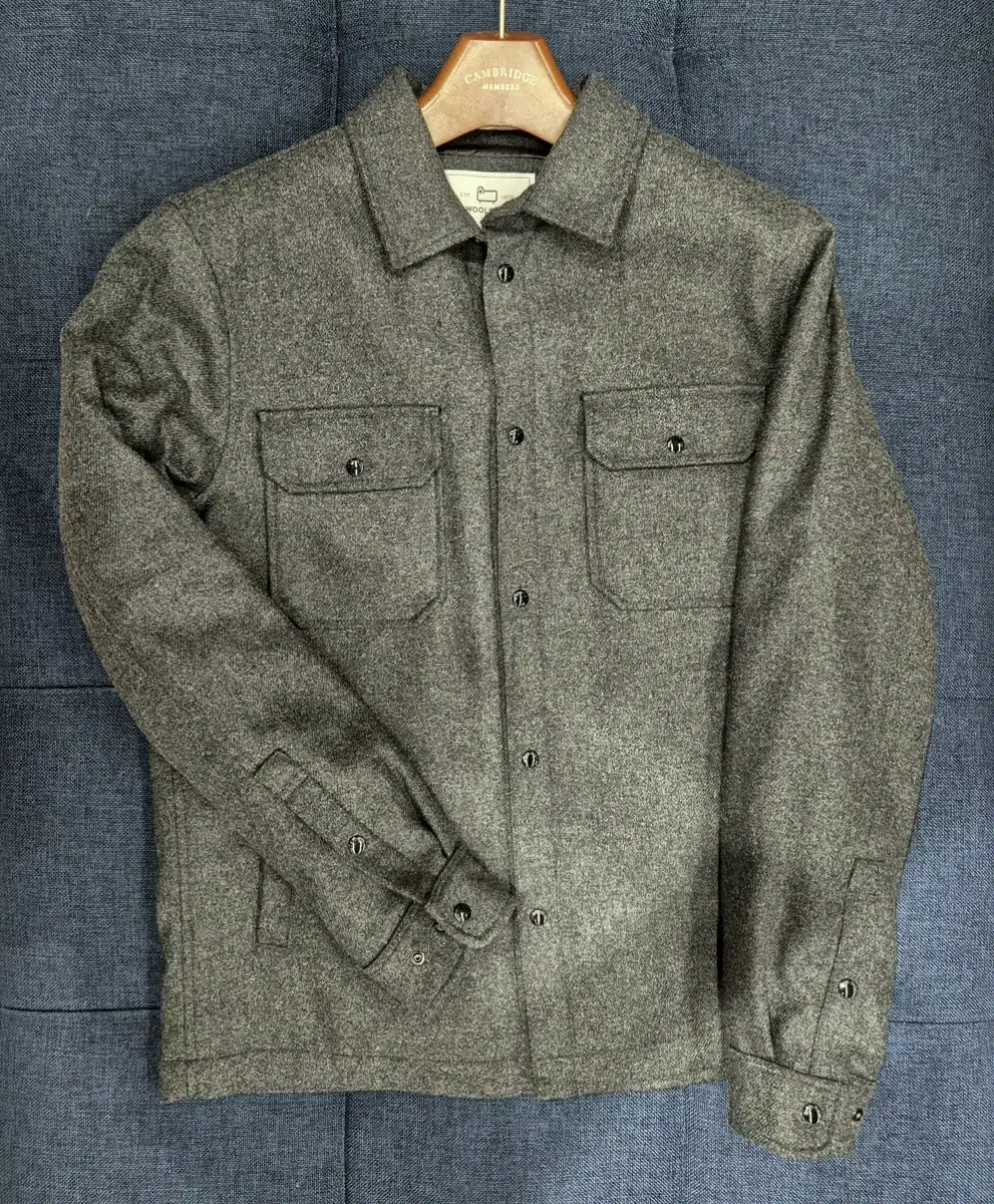 (NEW)Cambridge Members Woolrich Duck Down Wool Jacket Gray