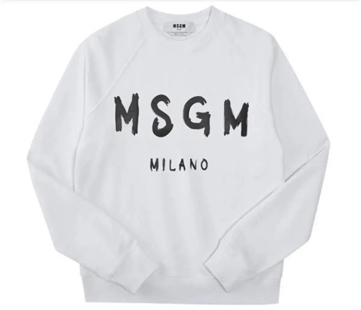 [XS] MSGM 브러시드 로고 밀라노 여성 화이트 맨투맨