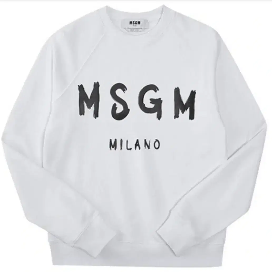 [XS] MSGM 브러시드 로고 밀라노 여성 화이트 맨투맨