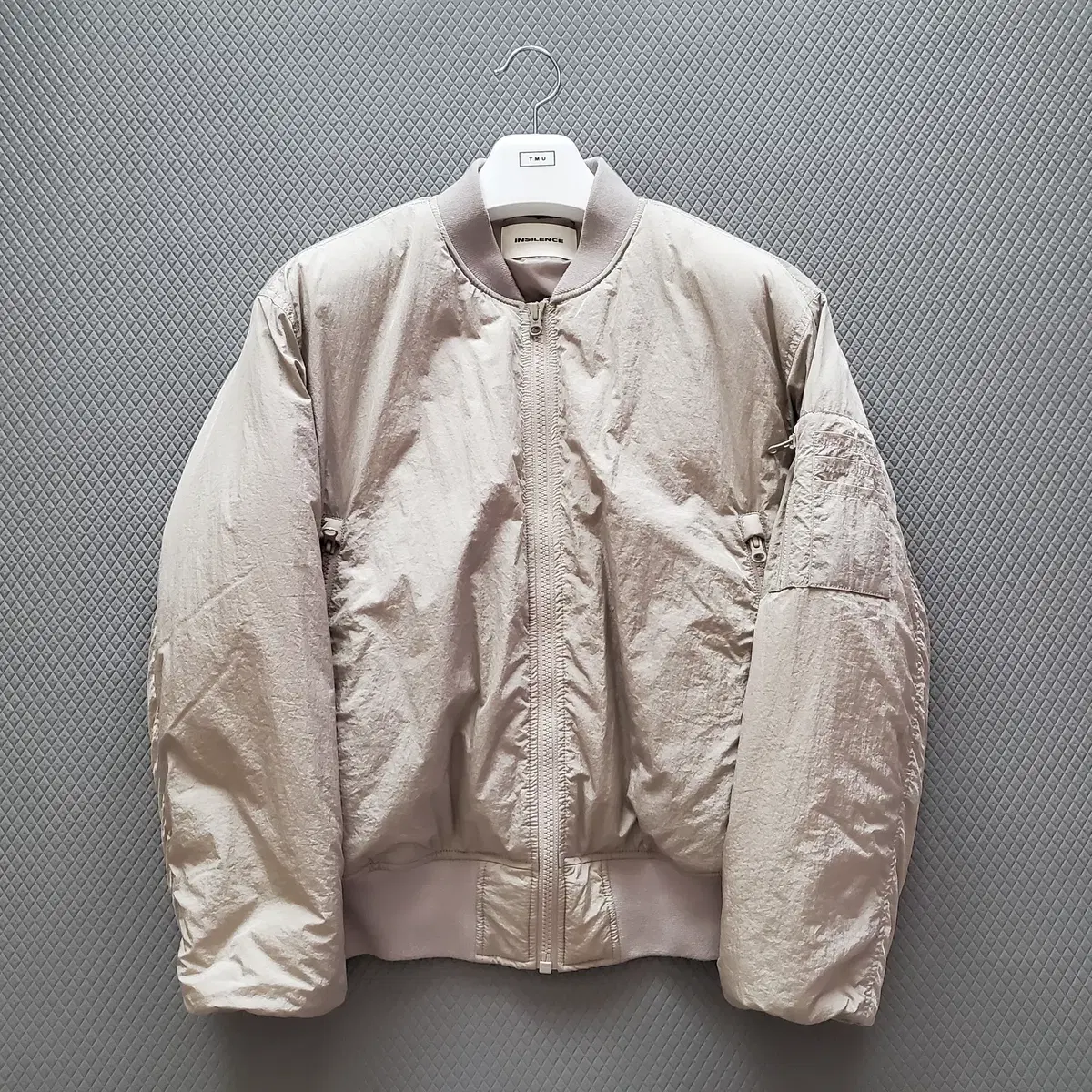 인사일런스 오버사이즈 MA-1 LIGHT BEIGE M사이즈