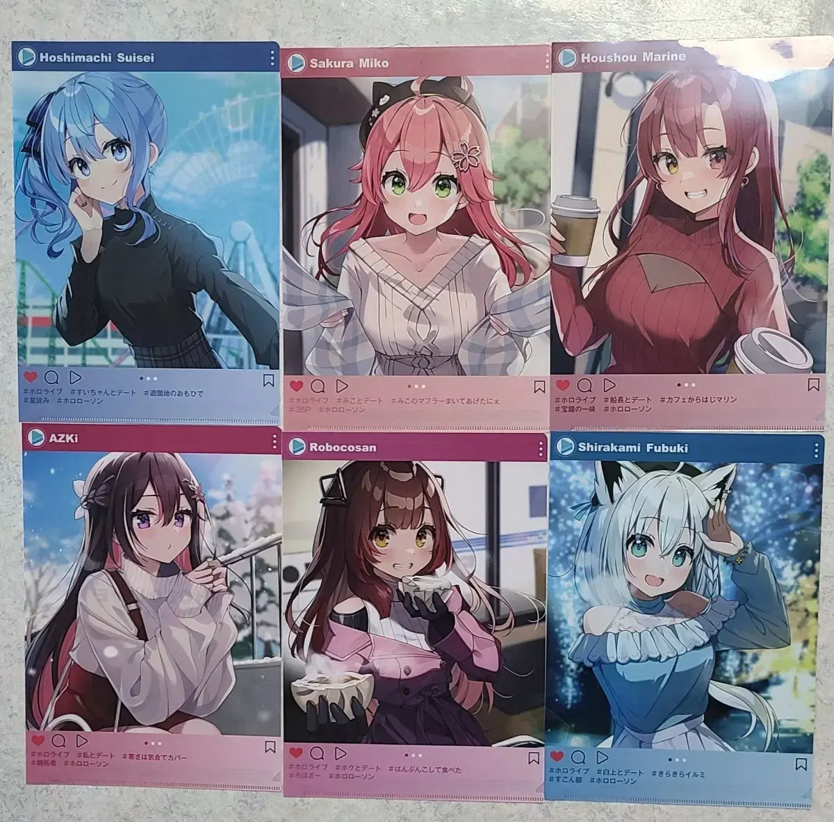 HoloLive Suisei Mikomara Fubuki Azuki Roboko Clearfile Set