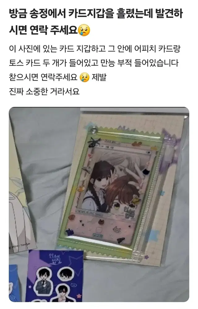 인소의 법칙 카드지갑 찾아요