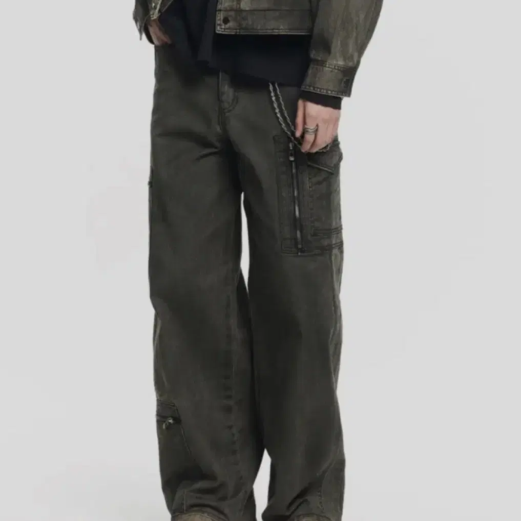 메종미네드 desert black wide denim pants