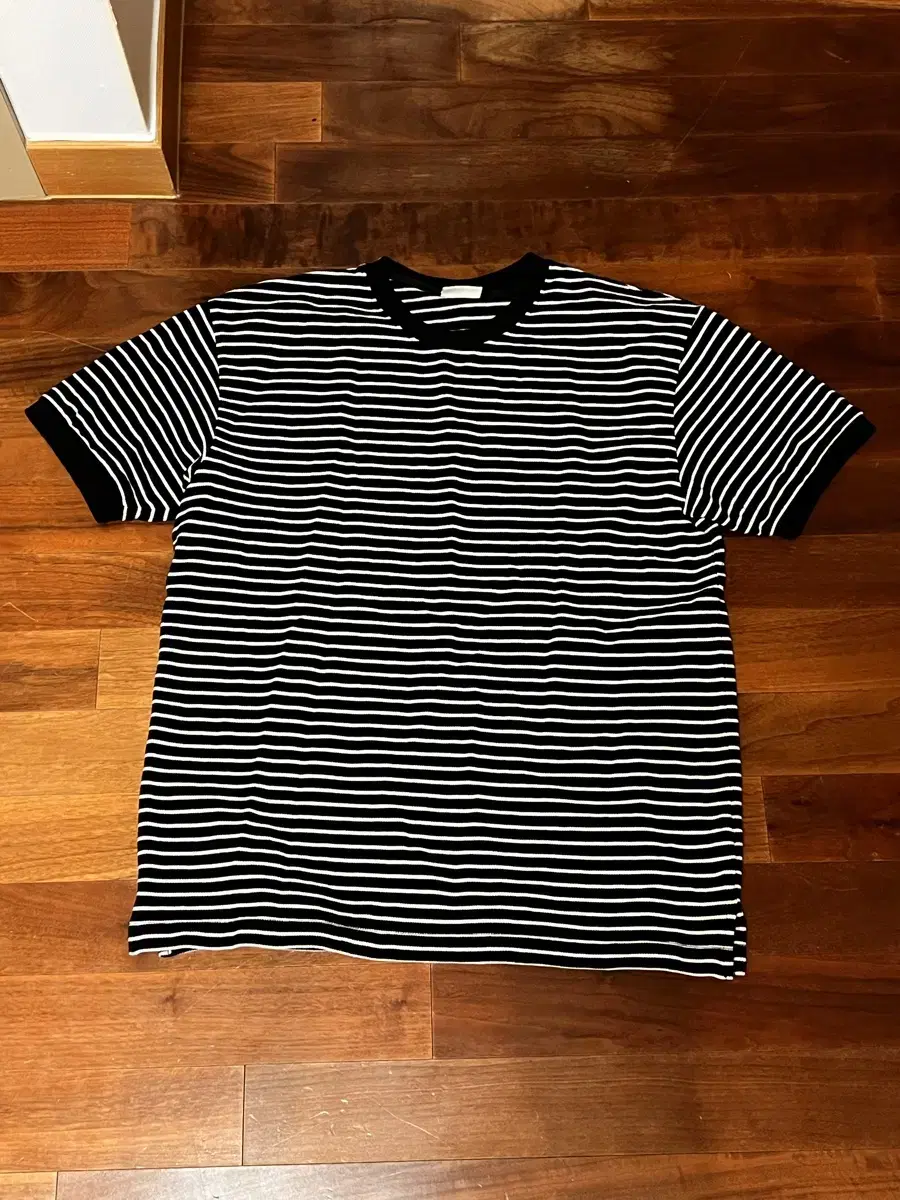 Blankroom Pique Stripe Half Sleeve_BLACK