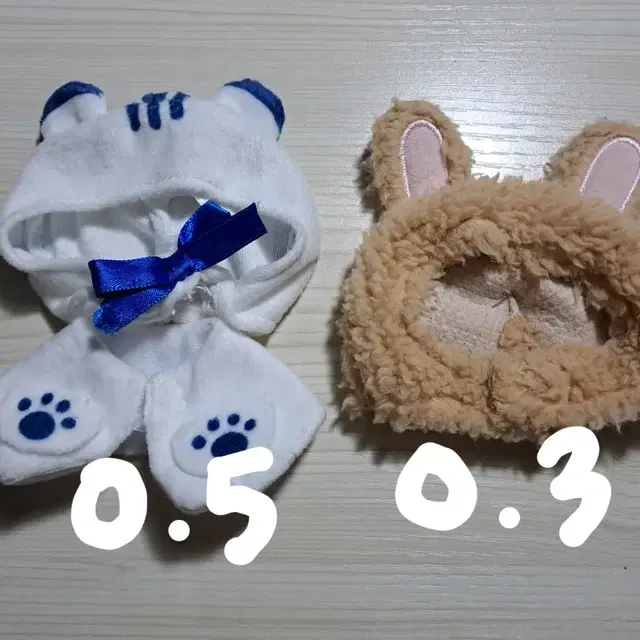 !!고양이 비니 증정!!10cm 인형옷 모자 케이프 토끼 백호 호랑이