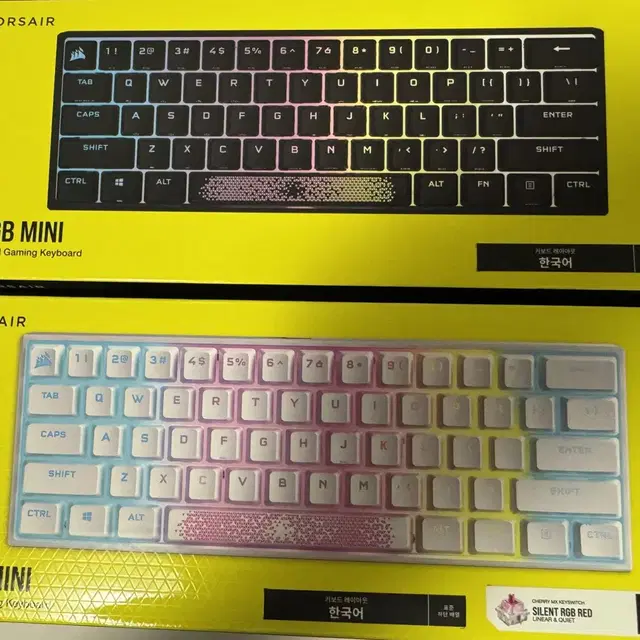 커세어 k65 rgb mini black 이랑  white