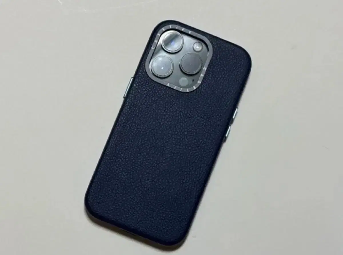 iPhone 14 Case: Teal Leather Case