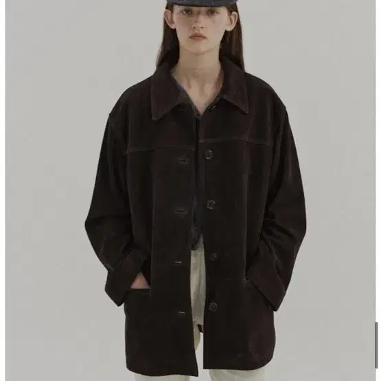 Lo61 스웨이드Dakota Suede Coat in Dark Brown