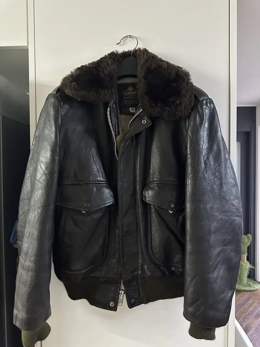 Japanese vintage COOPER Cooper fur and leather jacket 38