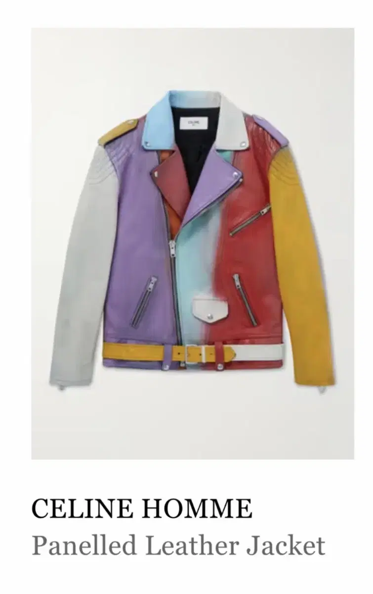 Seline VIP Exclusive Multicolor Biker Jacket Sz54