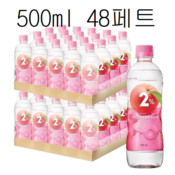 무료배송-2% 부족할때 500ml 48개 복숭아맛