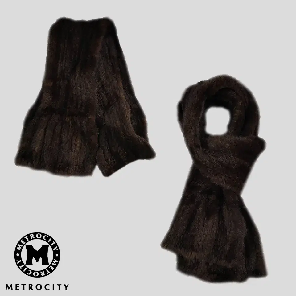 Metropolis Brown Real Fur Mink100 Percent Faux Fur Old Man Muffler Shawl