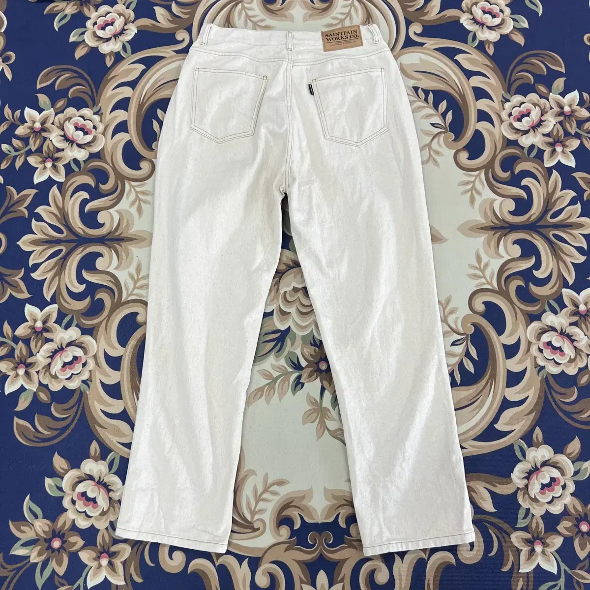 (L)SAINT PAIN Cream jin pants