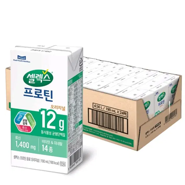 셀렉스 프로틴 음료 오리지널, 190ml, 24개