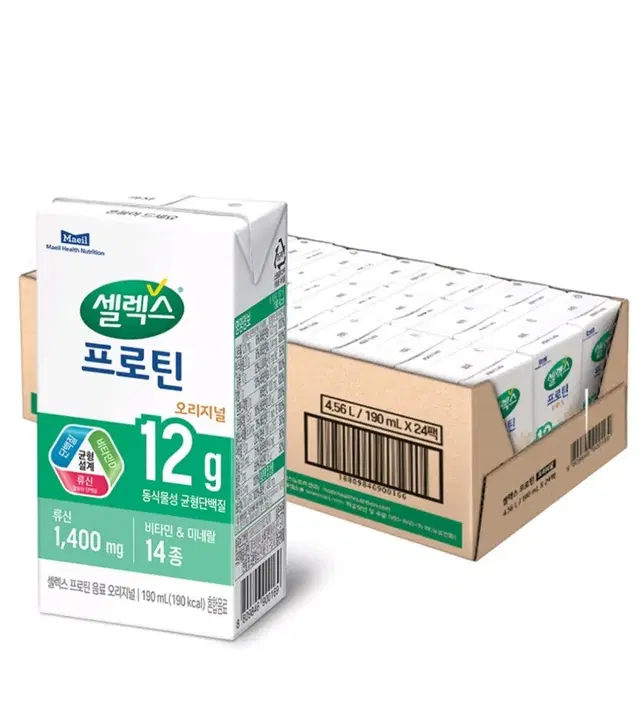 셀렉스 프로틴 음료 오리지널, 190ml, 24개