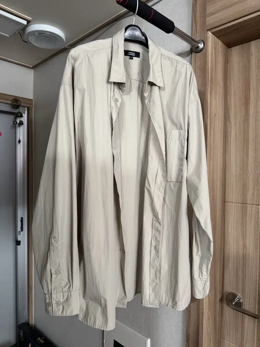 [XL]Men's Standard City Leisure Oversized Shirt Grassy Beige