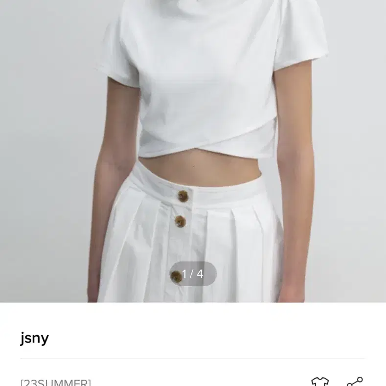 [1회 착용/S]JSNY Cut out crop top 컷아웃 크롭티 화