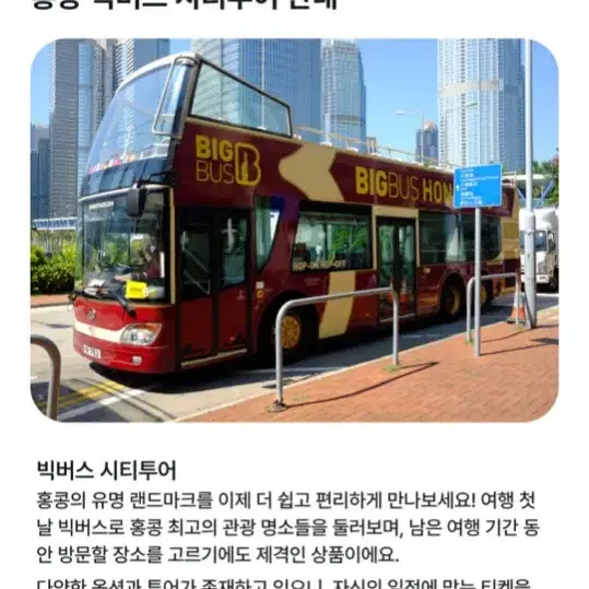 홍콩 빅버스투어 디스커버 티켓 2장