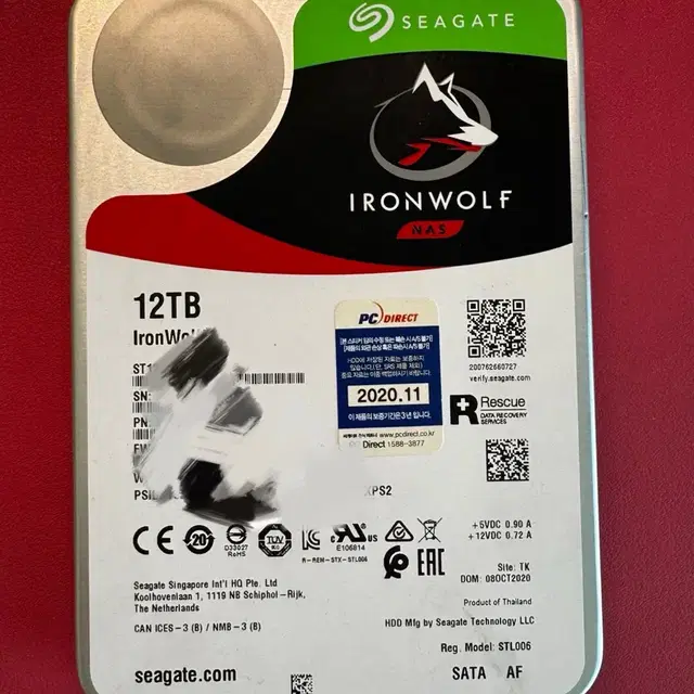 아이언울프 nas hdd 12tb 4개