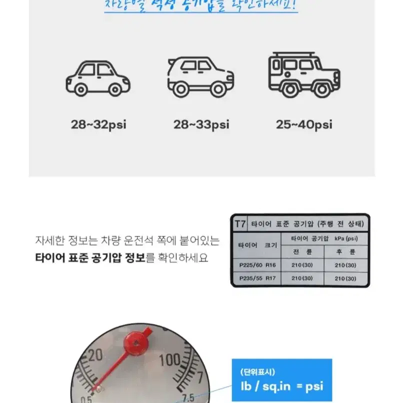 타이어 공기압 측정기 에어 압력계