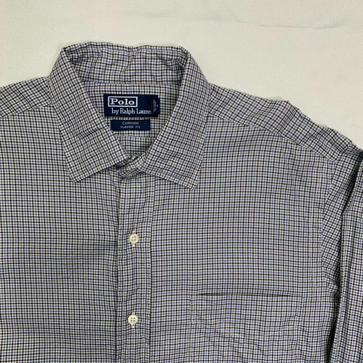 [L] Ralph Lauren Polo Tattersall check cotton shirt Kirkham classic fit