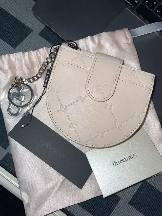 반택포) 쓰리타임즈 핑크 지갑 memory chain purse