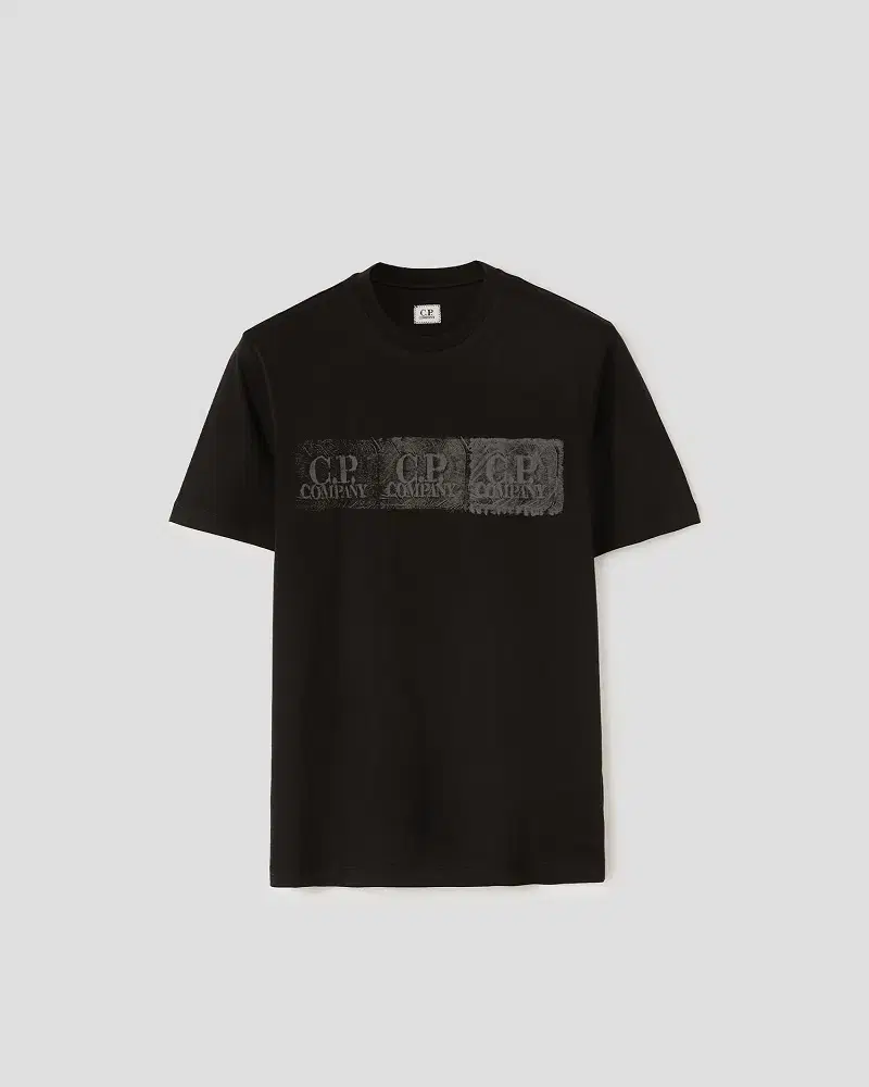 CPompany Stamp Print Short Sleeve Black