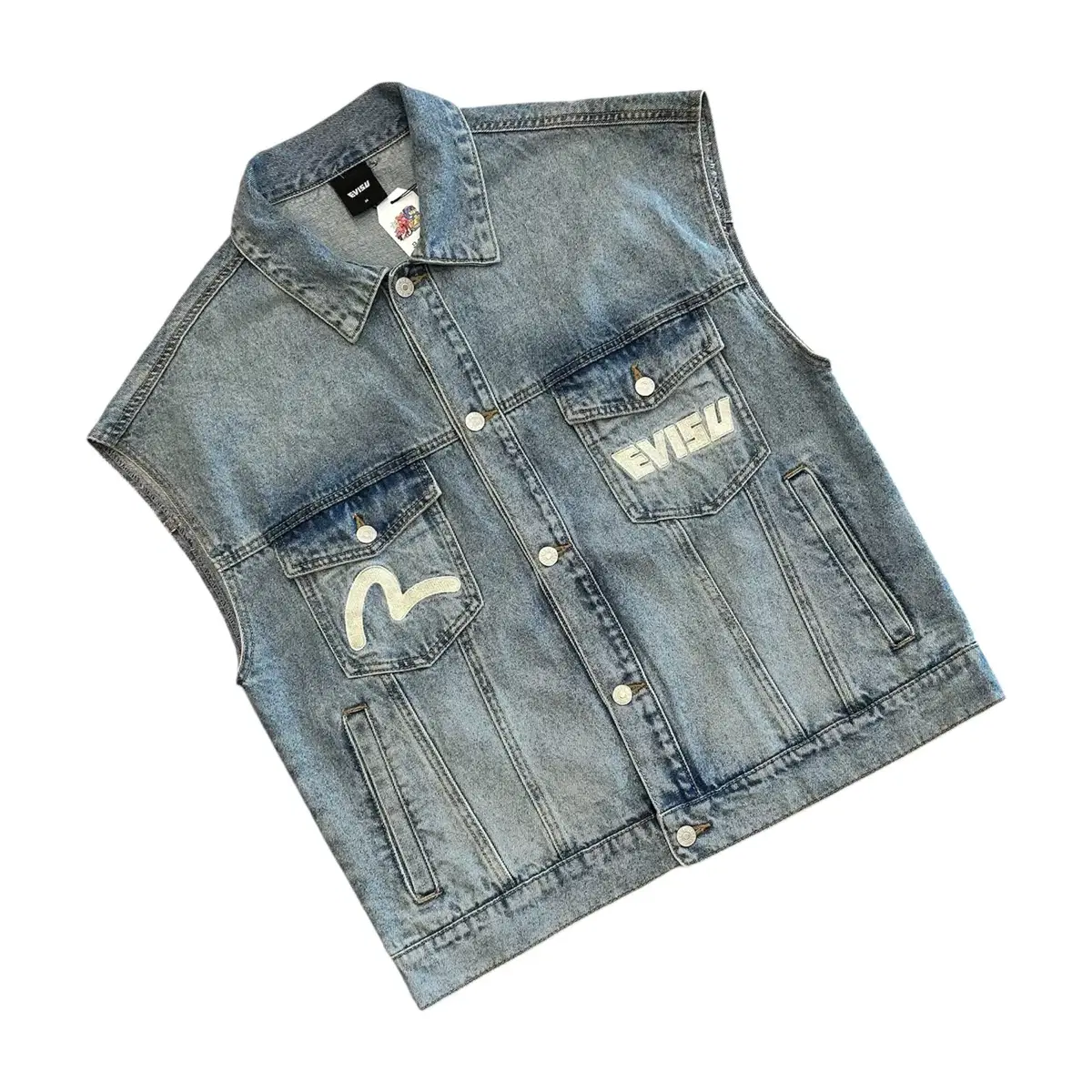 [M] Evisu Denim Vest Jeans Jacket