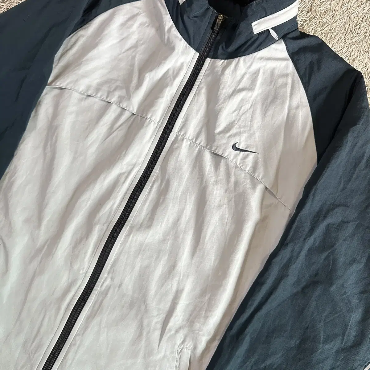 [L] 00s 나이키 NIKE 올드스쿨 스우시 배색 바람막이 자켓