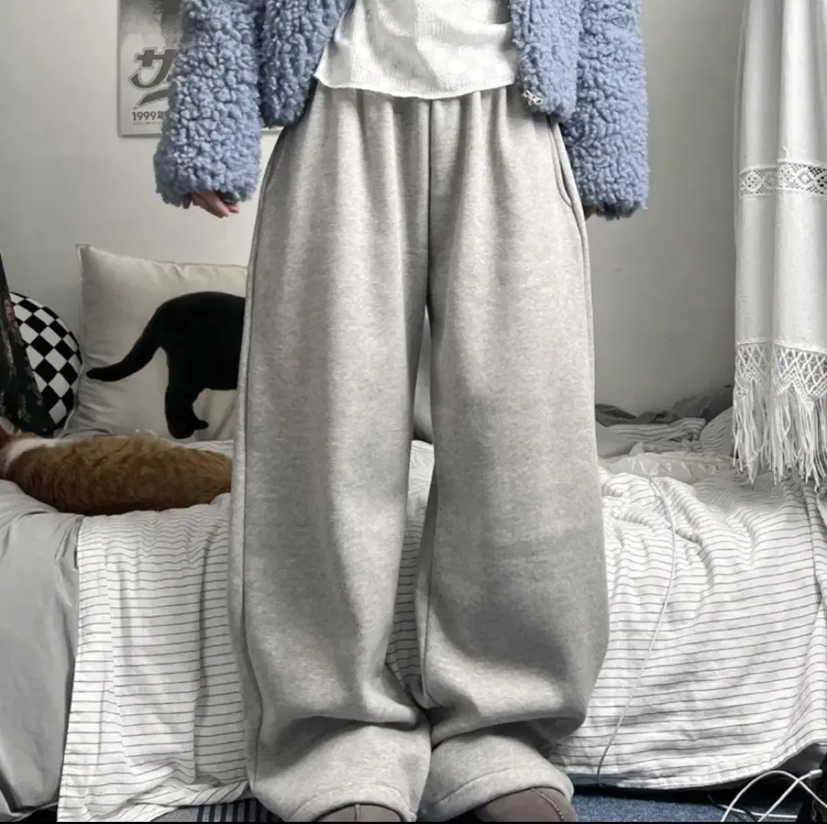 cotton balloon wide sweat pants