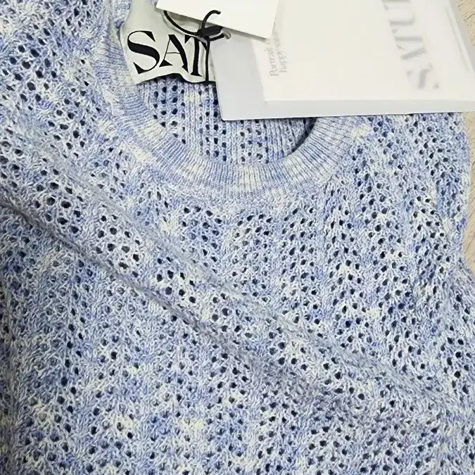 새상품)세터 이비자 Natural Meshed Knit Blue 니트