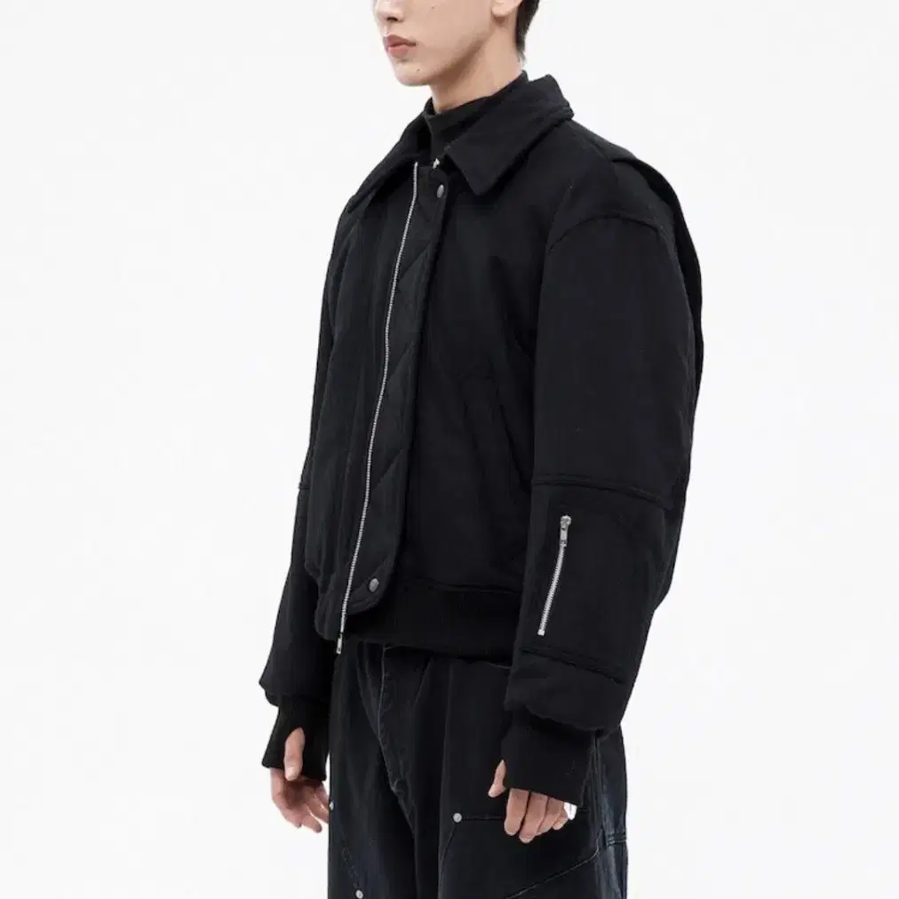 알렌느 3D PADDED WOOL BLOUSON BLACK