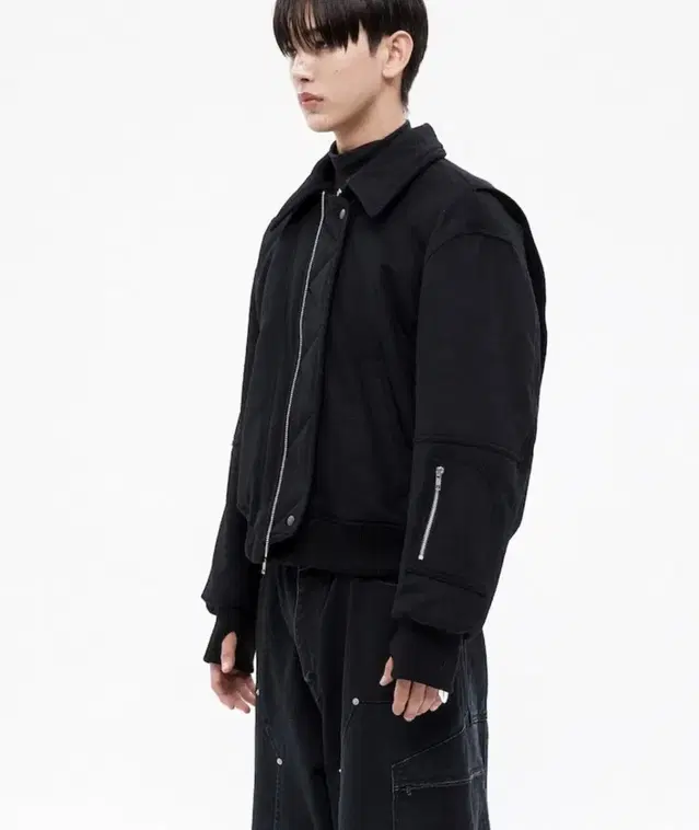 알렌느 3D PADDED WOOL BLOUSON BLACK