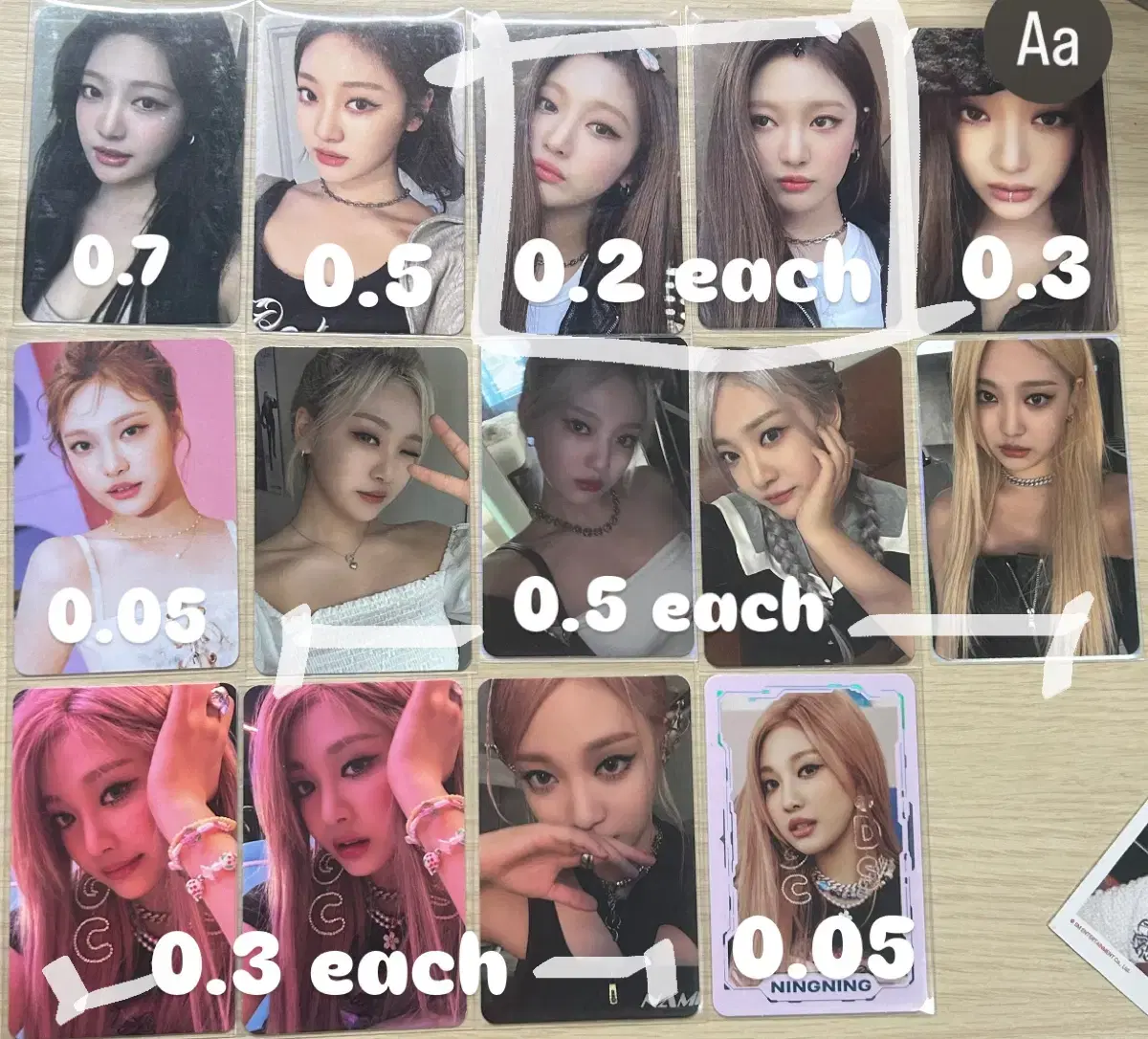 aespa ningning photocard bulk wts girlsbjörnlatrekaphotocardpocandymd