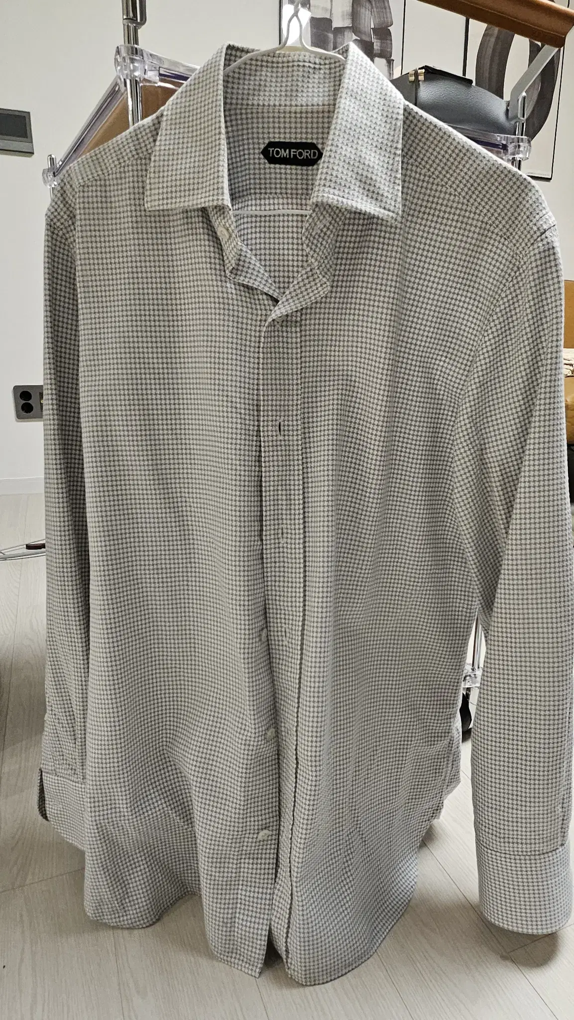 Tom Ford Gray Houndstooth Shirt