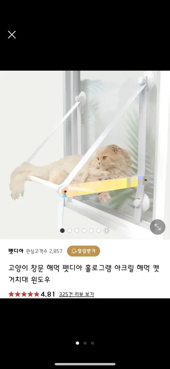 고양이 창문 해먹 접이식 홀로그램 아크릴